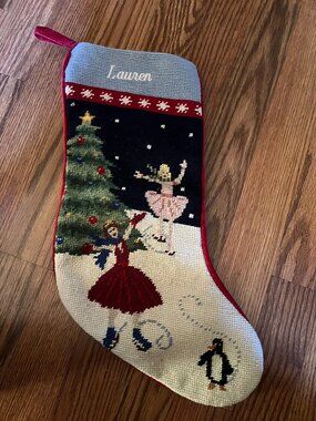 Lands' End monogramed stocking Lauren